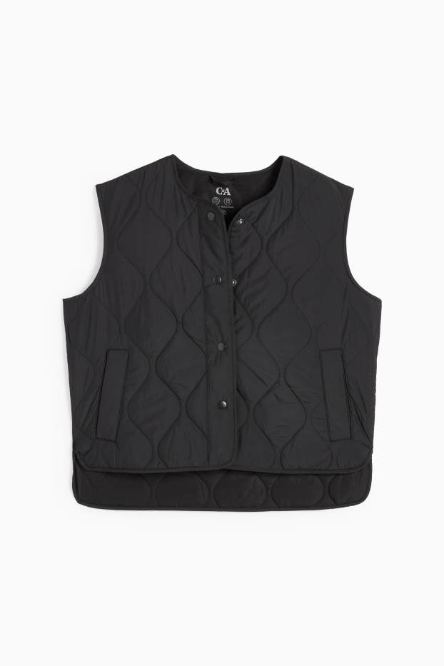 Femei - Vestă matlasată - negru