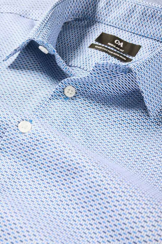 Home - Camisa formal - regular fit - Kent - no requereix planxada - estampada - blau clar