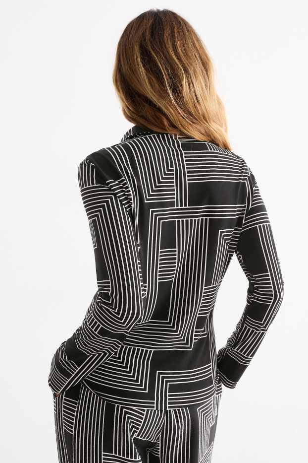 Femei - Bluză - cu model - negru / alb