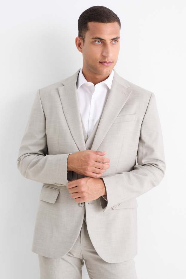 Bărbați - Sacou modular - regular fit - Flex - gri deschis
