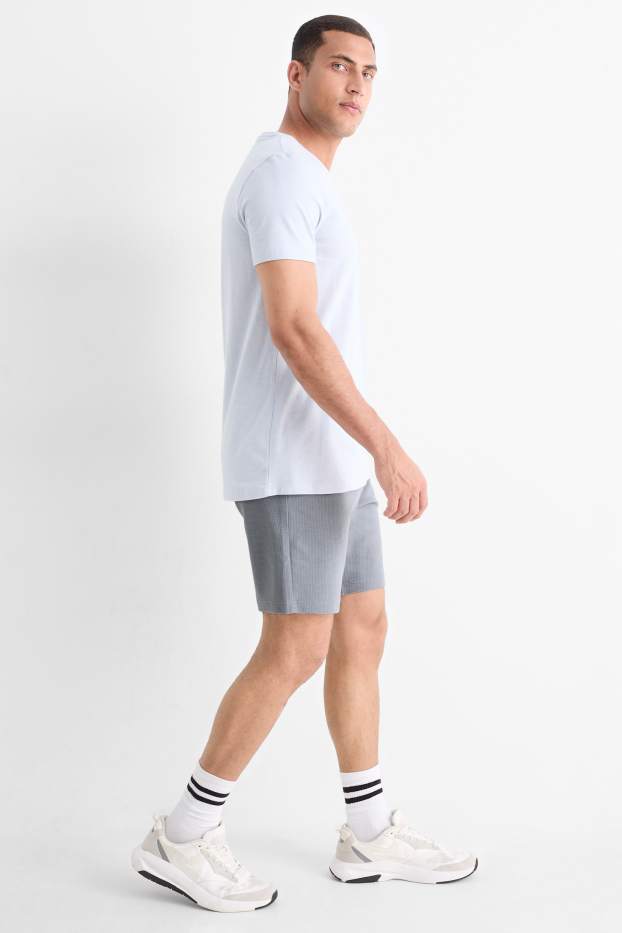 Bărbați - Pantaloni scurți de trening - structurați - gri