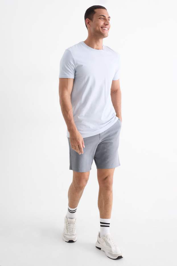 Bărbați - Pantaloni scurți de trening - structurați - gri