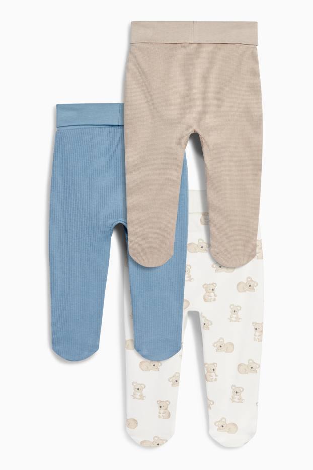 Bebeluși - băieți - Multipack 3 perechi - koala - pantaloni nou-născuți - albastru / bej