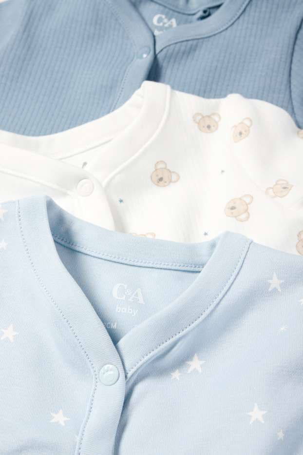 Bebeluși - băieți - Multipack 3 buc. - steluțe și koala - pijama salopetă bebeluși - albastru / alb