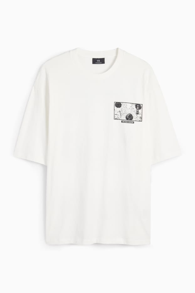 Bărbați - Tricou - supradimensionat - alb