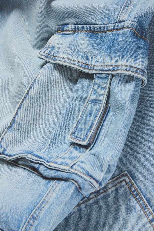 Copii - Fete - Cargo jeans - denim-albastru deschis