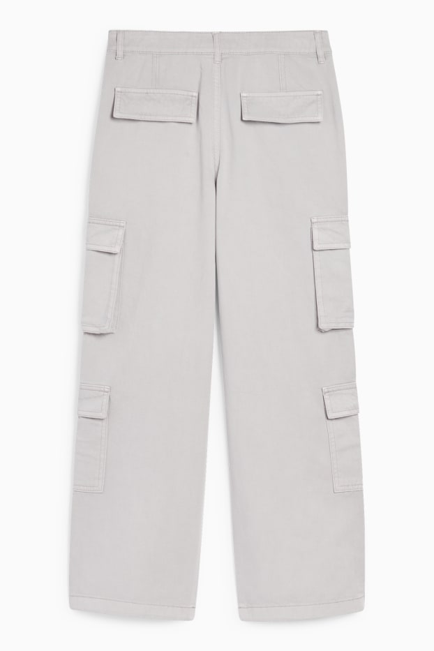 Copii - Fete - Pantaloni cargo - gri deschis