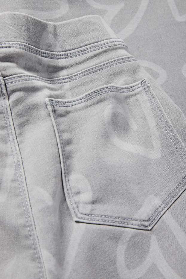 Copii - Fete - Inimă - wide leg jeans - denim-gri deschis