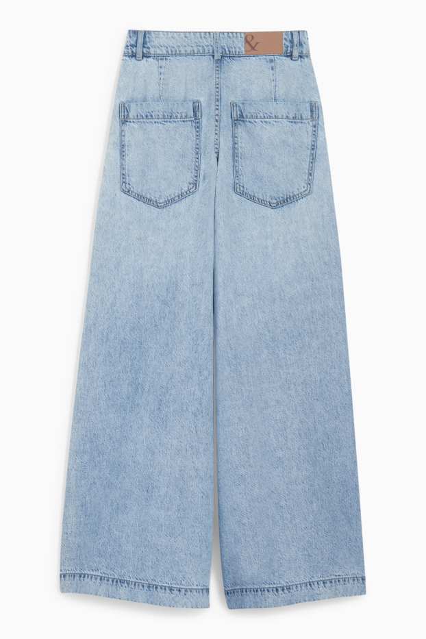Femei - Palazzo jeans - talie medie - denim-albastru deschis