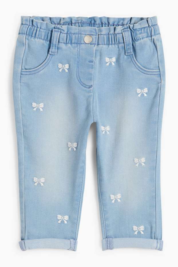 Bebeluși - fete - Fundă - jeans bebeluși - albastru