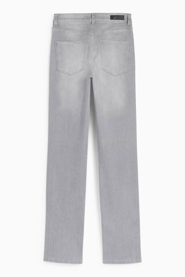 Femei - Straight jeans - talie înaltă - LYCRA® - denim-gri deschis