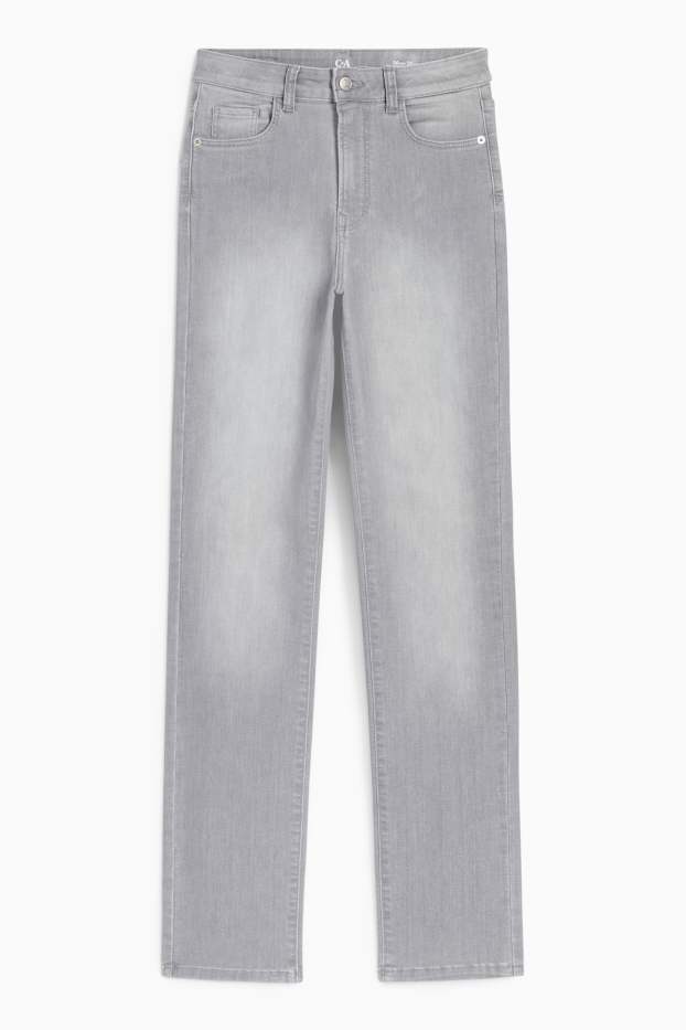 Femei - Straight jeans - talie înaltă - LYCRA® - denim-gri deschis