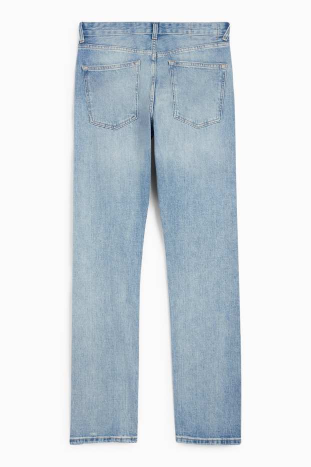 Femei - Vintage straight jeans - talie medie - LYCRA® - denim-albastru