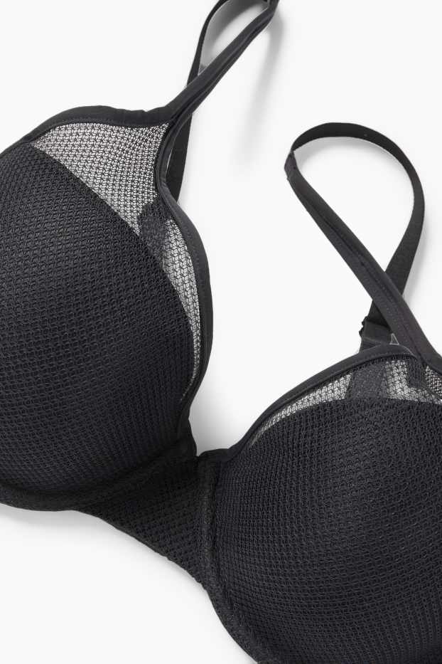 Women - Underwire bra - PLUNGE - black