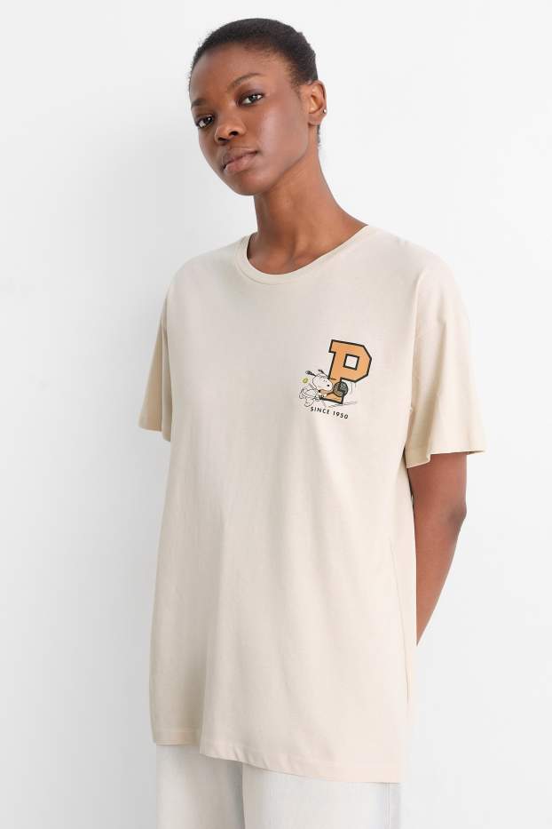 Femei - Tricou - supradimensionat - Peanuts - bej deschis