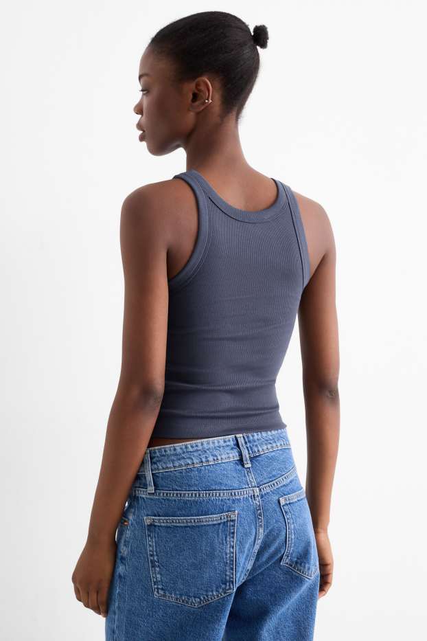 Dámské - Top - žebrovaný - tmavomodrá