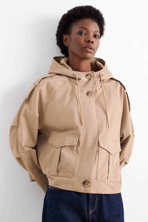 Dames - Korte trenchcoat - beige