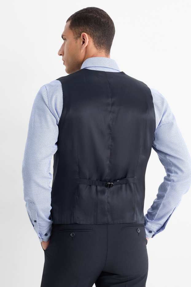 Bărbați - Vestă - regular fit - Flex - amestec din lână pură - albastru închis