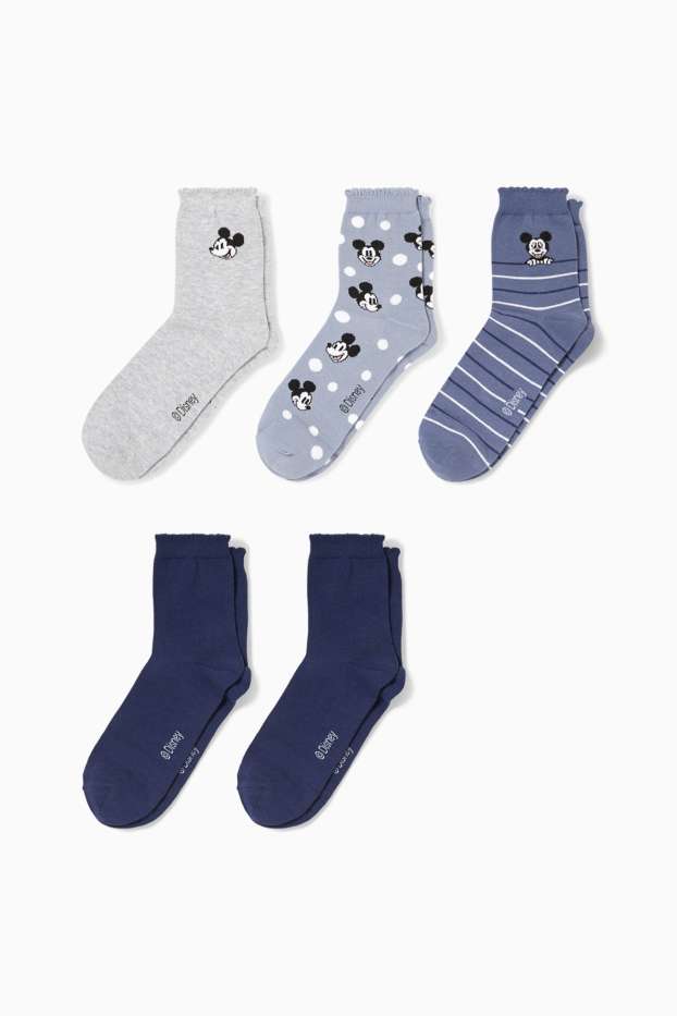 Femei - Multipack 5 perechi - șosete cu motive - Mickey Mouse - albastru