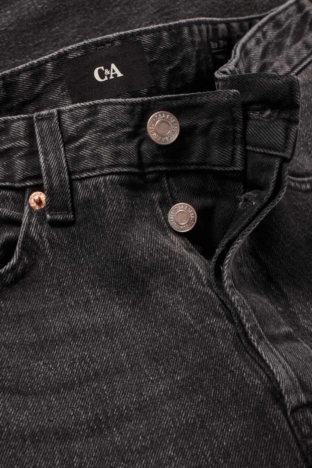 Femei - Vintage straight jeans - talie medie - LYCRA® - denim-gri închis