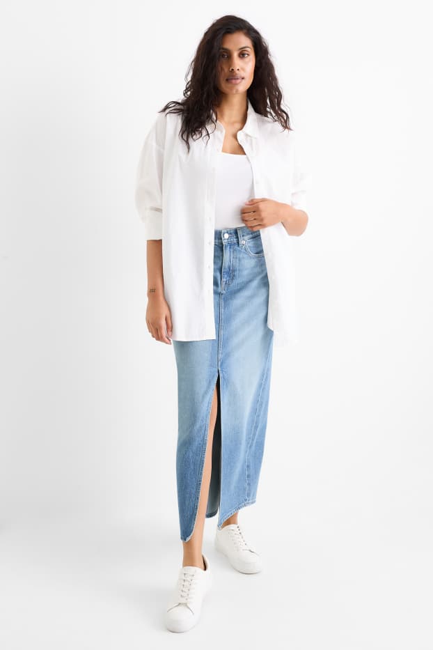 Women - Denim skirt - blue denim