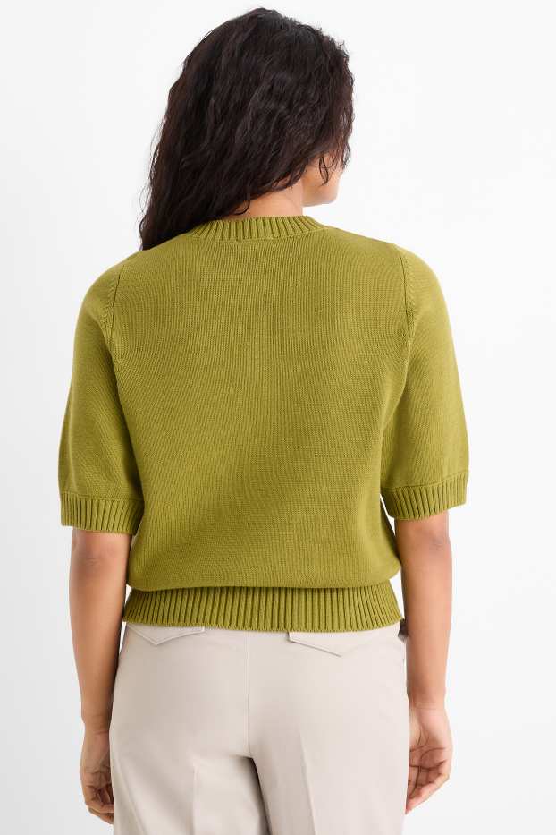 Femei - Cardigan tricotat - verde