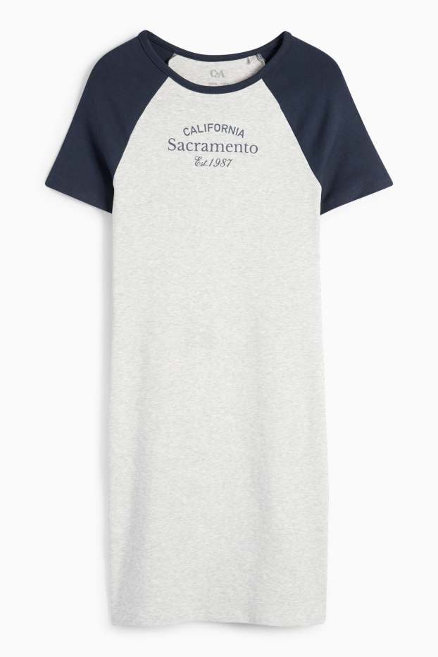 Children Girls - T-shirt dress - light gray-melange