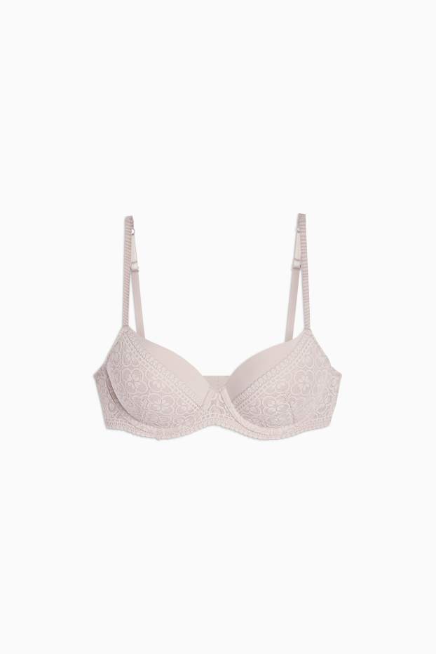 Women - Underwire bra - FULL COVERAGE - padded - taupe