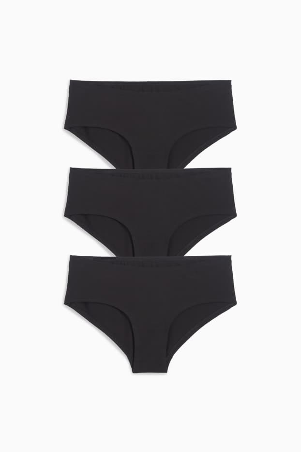 Dámské - Multipack 3 ks - kalhotky hipster - černá