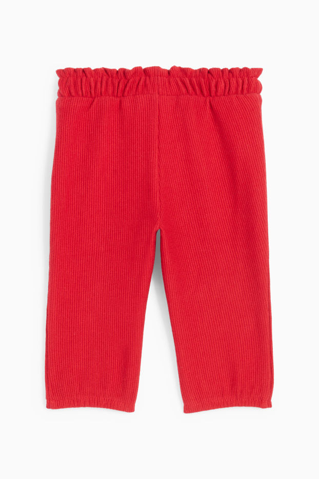 Bebeluși - fete - Pantaloni bebeluși - reiați - roșu