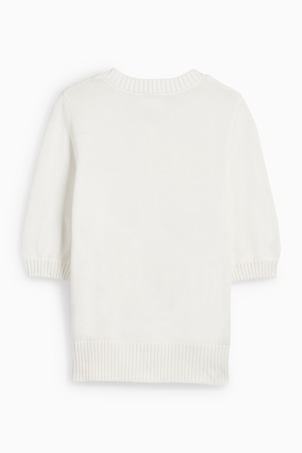 Femei - Cardigan tricotat - alb