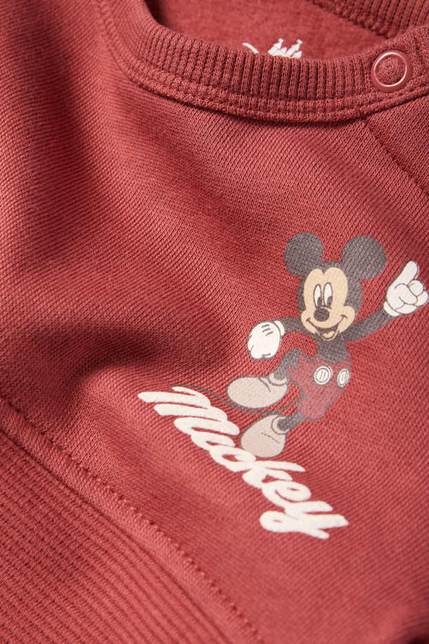 Bebeluși - băieți - Mickey Mouse - bluză de molton bebeluși - vișiniu