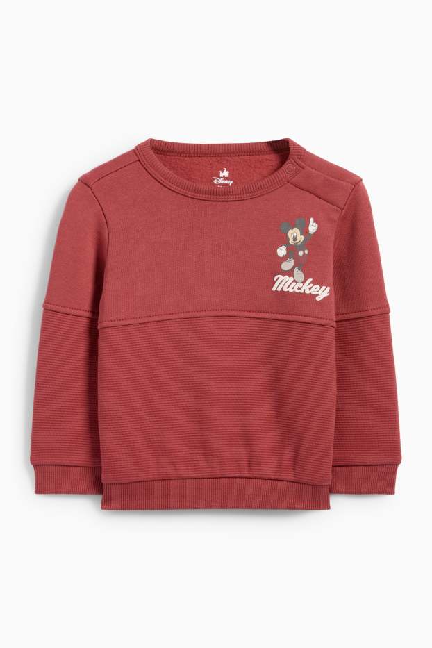 Bebeluși - băieți - Mickey Mouse - bluză de molton bebeluși - vișiniu