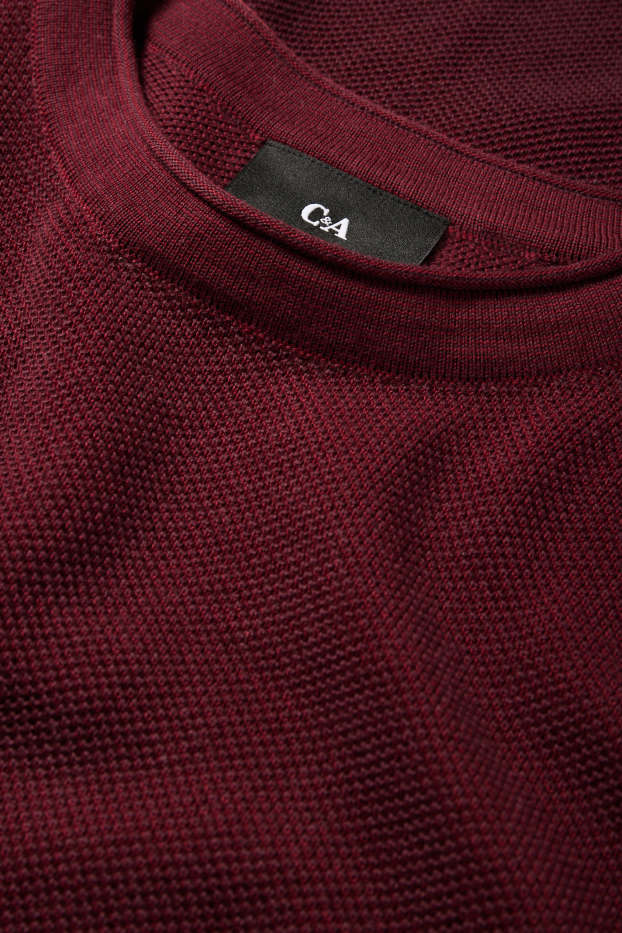 Heren - Trui - met structuur - bordeaux