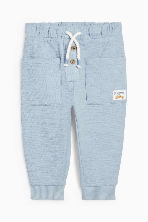 Bebeluși - băieți - New York - pantaloni de trening bebeluși - structurați - albastru deschis
