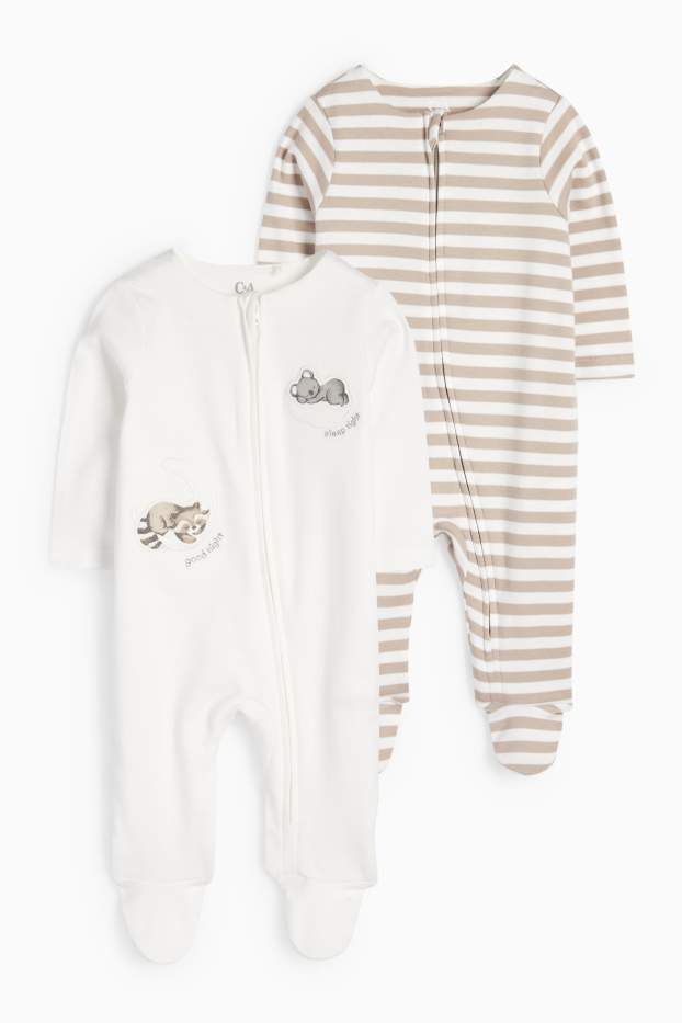 Bebeluși - băieți - Multipack 2 buc. - koala și raton - pijama salopetă bebeluși - alb