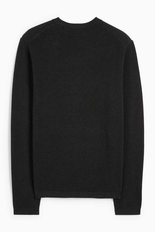 Heren - Trui - met structuur - zwart
