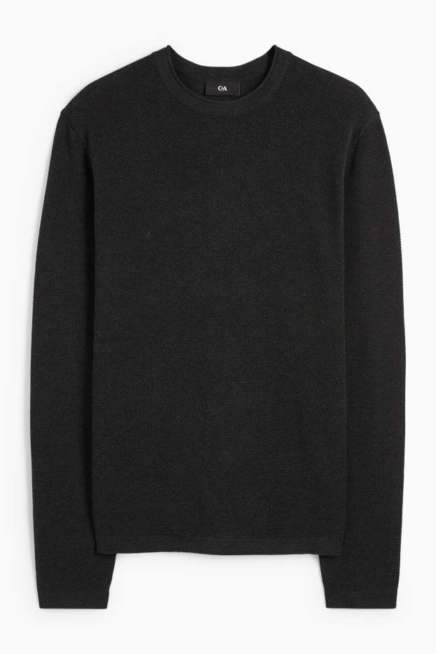 Heren - Trui - met structuur - zwart
