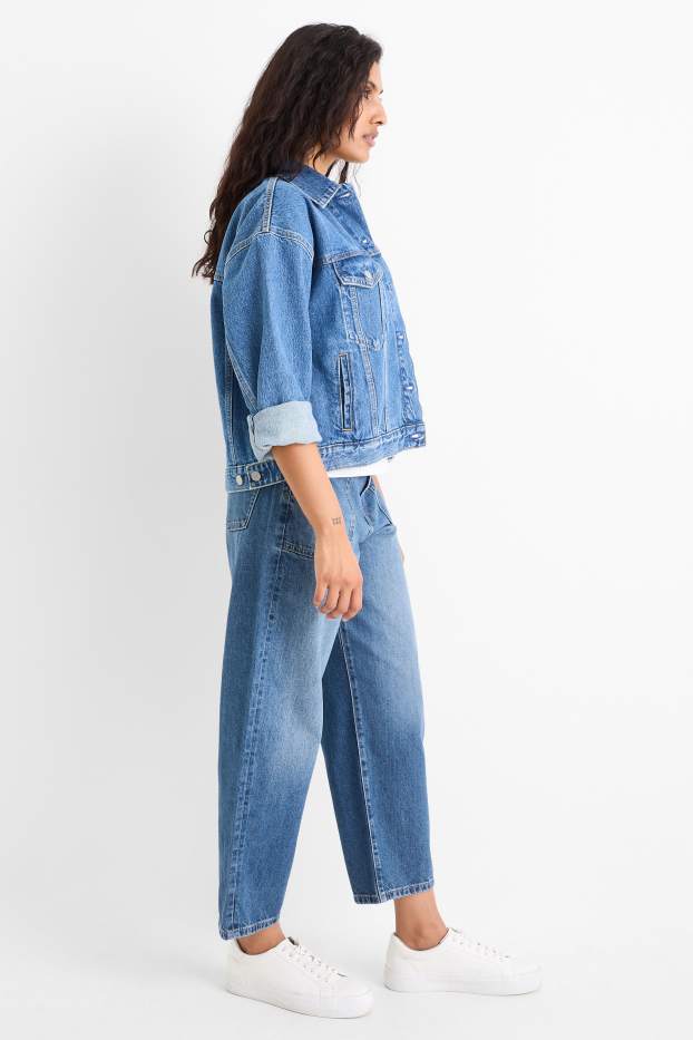 Femei - Barrel jeans - talie înaltă - denim-albastru deschis