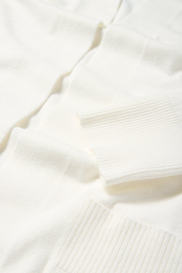 Femei - Cardigan tricotat lung - alb