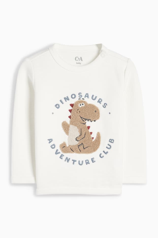 Baby Boys - Dinosaur - baby outfit - 2 piece - cremewhite