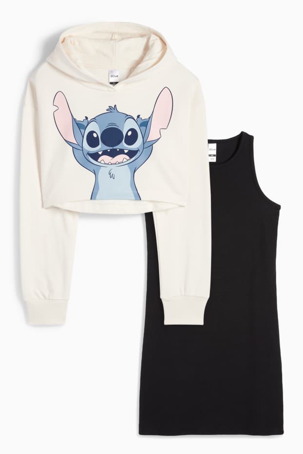 Copii - Fete - Lilo & Stitch - set - hanorac și rochie - 2 piese - alb-crem