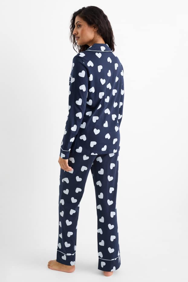 Femei - Pijama - cu model - albastru închis