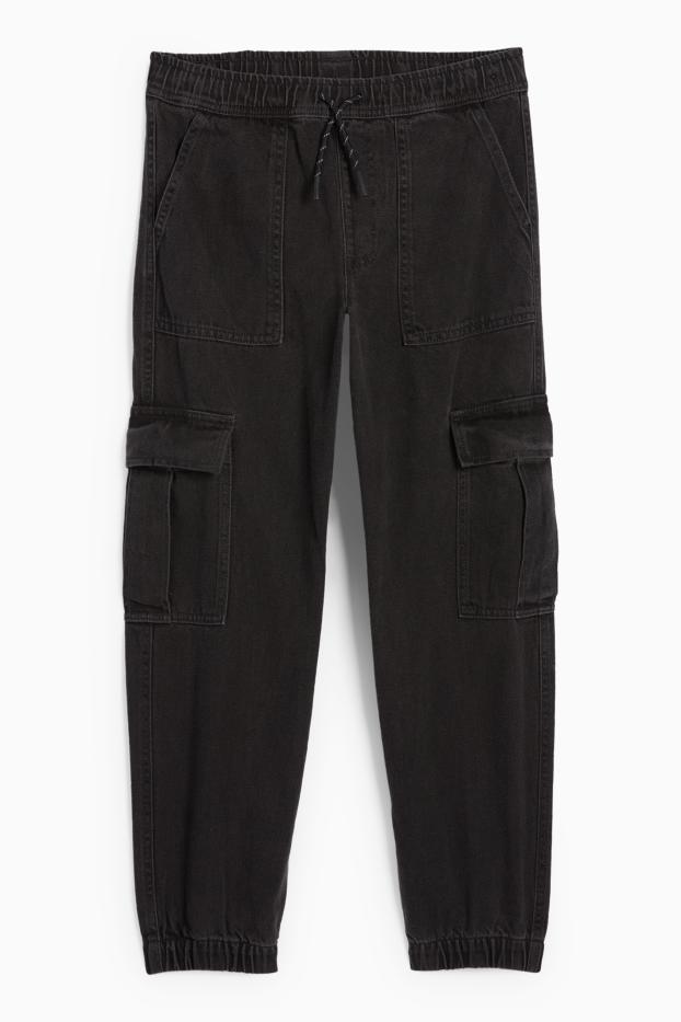 Copii - Băieți - Cargo jeans - negru