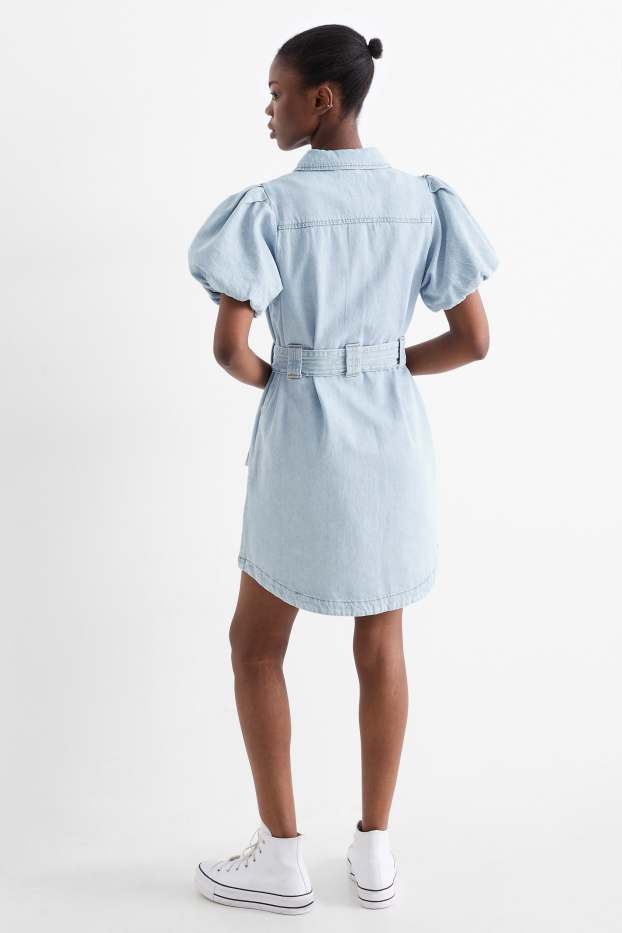Femei - Rochie din denim - denim-albastru deschis