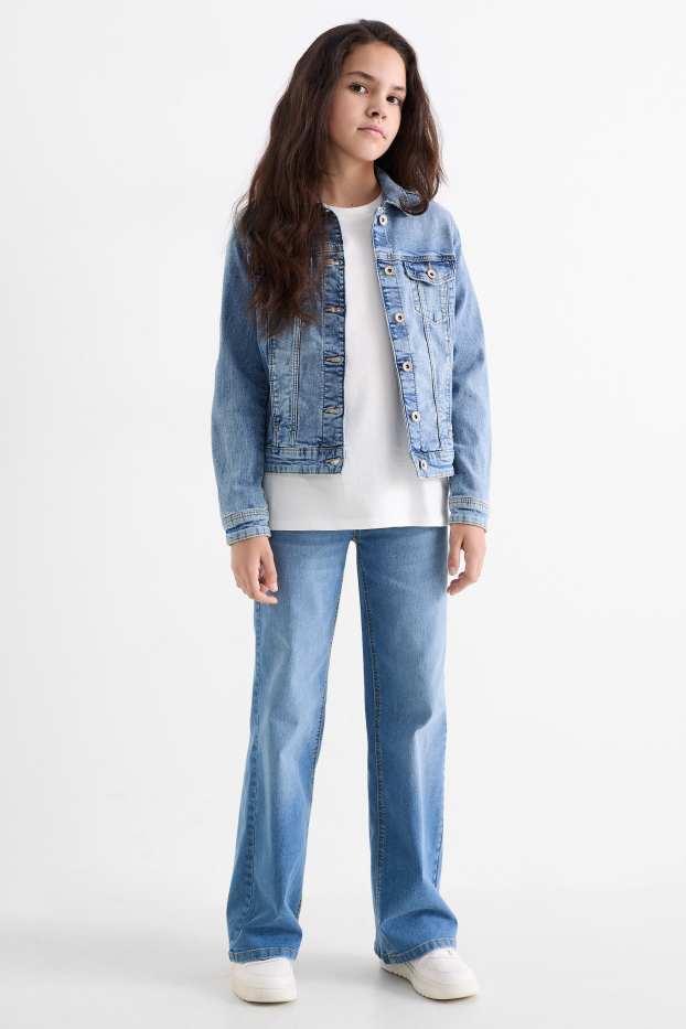 Copii - Fete - Wide leg jeans - denim-albastru
