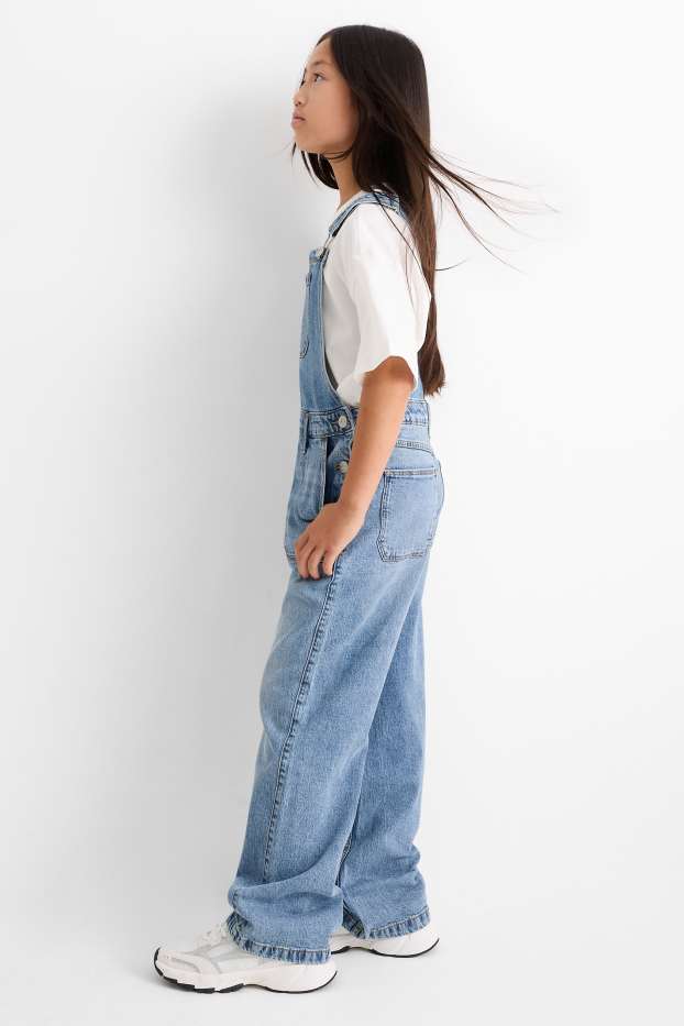 Copii - Fete - Salopetă din denim - denim-albastru deschis