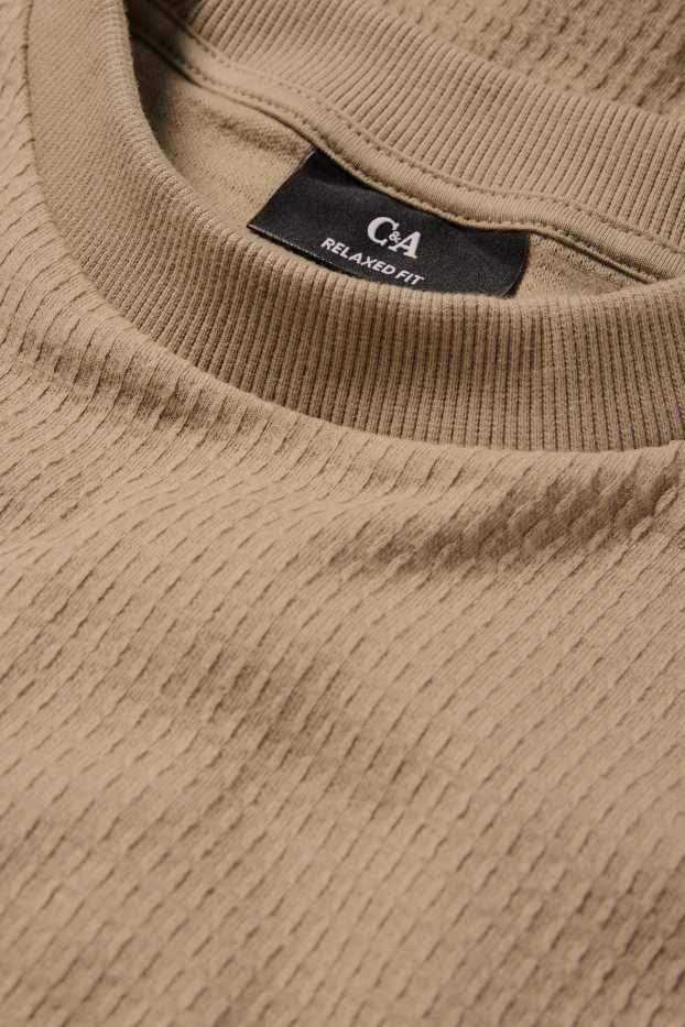 Uomo - T-shirt - relaxed fit - tessuto tramato - verde chiaro
