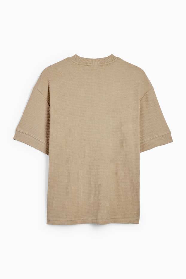 Uomo - T-shirt - relaxed fit - tessuto tramato - verde chiaro