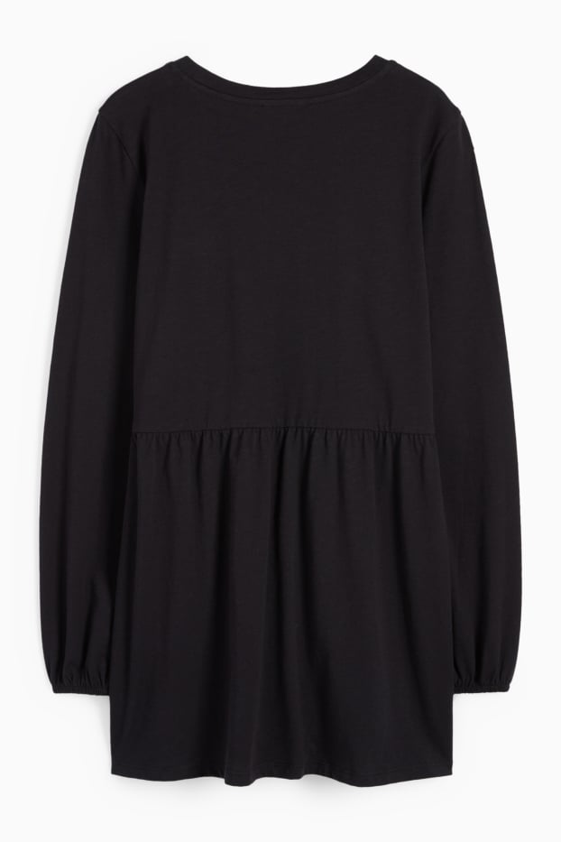 Femei - Tricou cu mânecă lungă gravide - negru